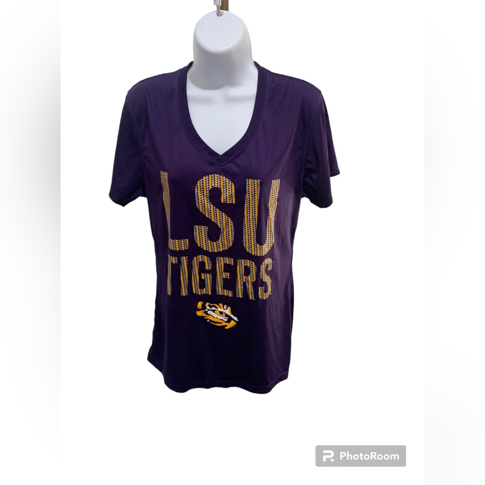 LSU Tigers T Shirt V‎ Neck  Women’s Size L